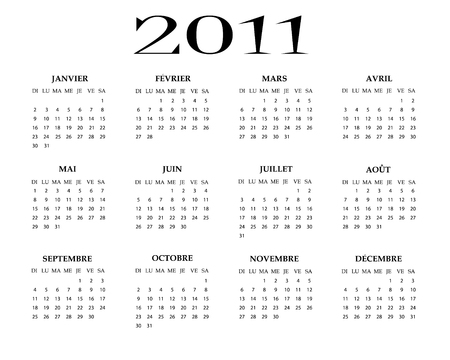 French calendar of 2011 yearのイラスト素材