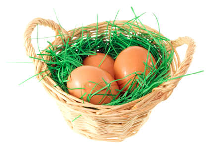basket wit eggsの写真素材