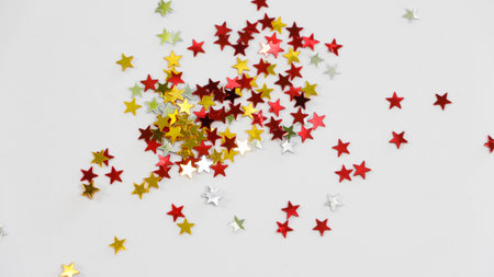 Background of spilled decorative stars