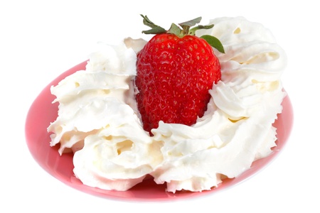 Strawberries with creamの写真素材