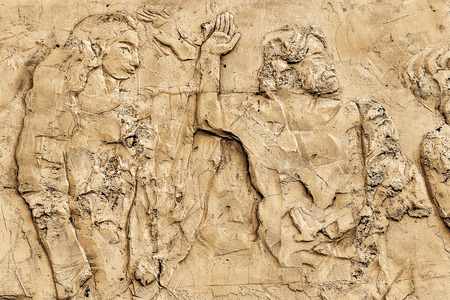 Vintage old fresco decoration on the wall のeditorial素材