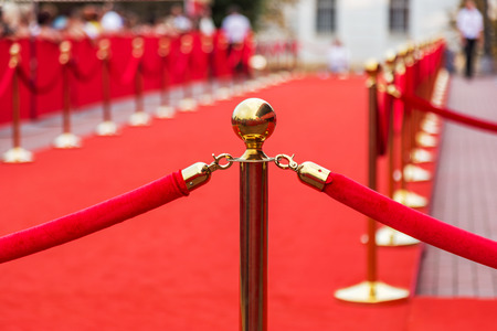 Barrier rope on the red Barrier rope on the red