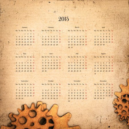 Calendar 2015 in the retro styleの写真素材