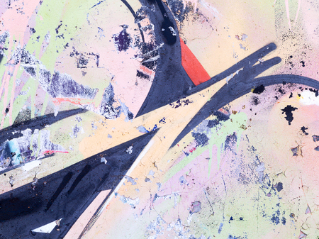 ODESSA - SEPTEMBER 15: Detail of graffiti on the wall of the old building. Grungy concrete surface with cracks, scratches and streaks of paint. September 15, 2015 in Odessa, Ukraineのeditorial素材