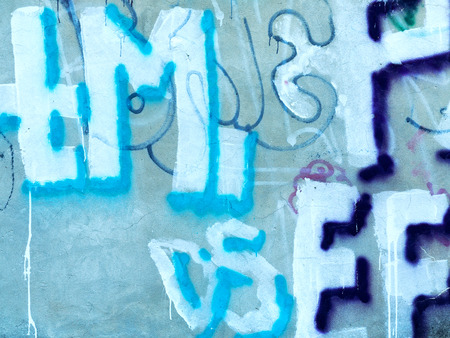 ODESSA - NOVEMBER 1: Detail of graffiti on the wall of the old building. Grungy concrete surface with cracks, scratches and streaks of paint. November 1, 2015 in Odessa, Ukraineのeditorial素材