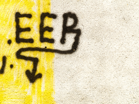 ODESSA - NOVEMBER 1: Detail of graffiti on the wall of the old building. Grungy concrete surface with cracks, scratches and streaks of paint. November 1, 2015 in Odessa, Ukraineのeditorial素材