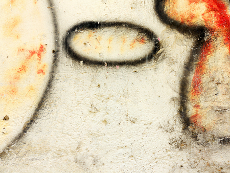 ODESSA - NOVEMBER 1: Detail of graffiti on the wall of the old building. Grungy concrete surface with cracks, scratches and streaks of paint. November 1, 2015 in Odessa, Ukraineのeditorial素材