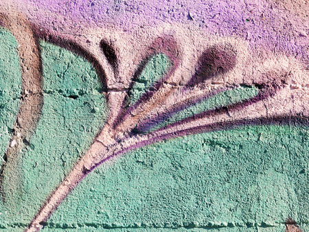 VARNA - 18 November: Detail of graffiti on a concrete wall Perspective. Grungy concrete surface with cracks, scratches and streaks of paint. November 18, 2015 in Varna, Bulgariaのeditorial素材