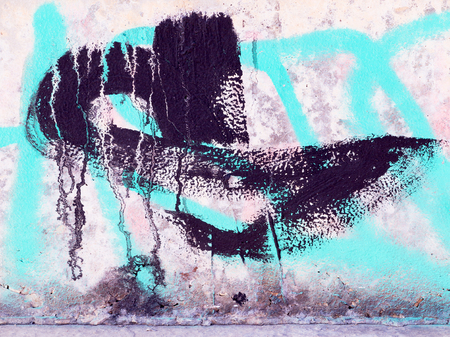 VARNA - 18 November: Detail of graffiti on a concrete wall Perspective. Grungy concrete surface with cracks, scratches and streaks of paint. November 18, 2015 in Varna, Bulgariaのeditorial素材