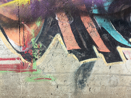 Concrete, weathered, worn wall damaged paint. Grungy Concrete Surface.のeditorial素材