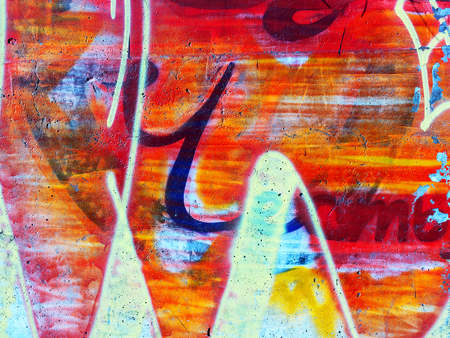 Zhitomir, Ukraine - February 7: Detail of graffiti on a concrete wall. Grungy concrete surface with cracks, scratches and streaks of paint. February 7, 2016 in Zhitomir, Ukraineのeditorial素材