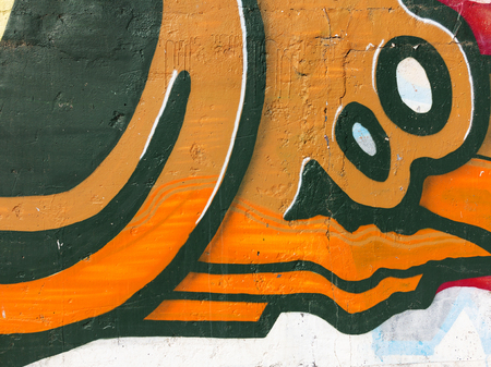 Concrete, weathered, worn wall damaged paint. Grungy Concrete Surface. Great background or texture.のeditorial素材