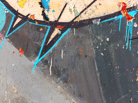 Concrete, weathered, worn wall damaged paint. Grungy Concrete Surface. Great background or texture.のeditorial素材