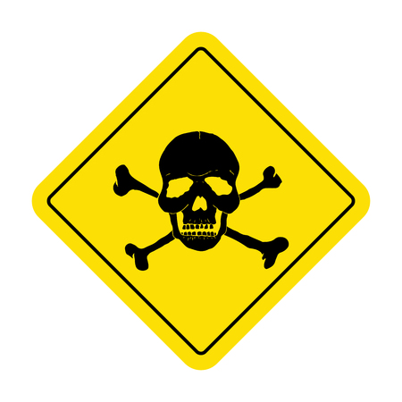 Danger sign with skull symbol. Deadly danger sign, warning sign.のイラスト素材