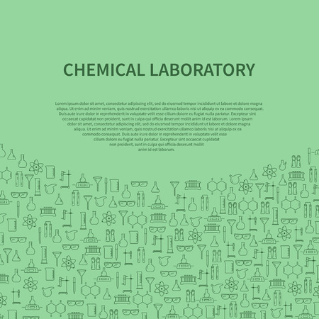 Chemical laboratory equipment brochure template. Vector illustration.のイラスト素材