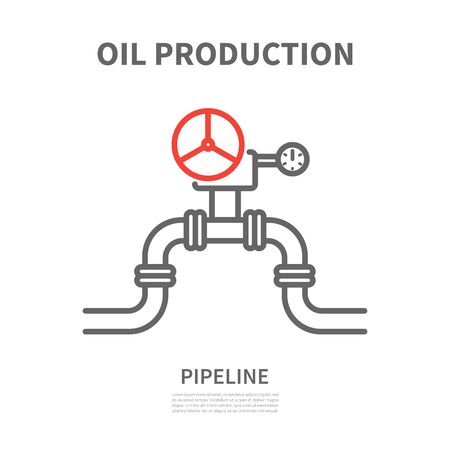Pipeline in linear style.のイラスト素材