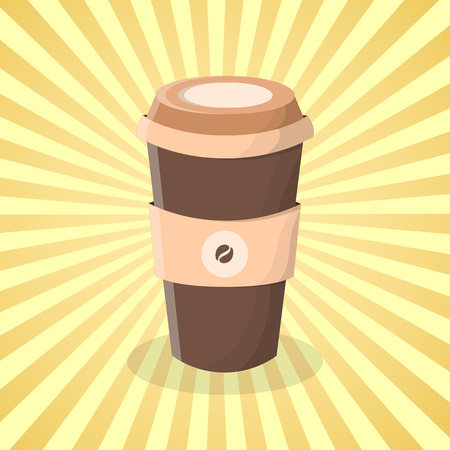 Coffee to go cute cartoon colored picture.のイラスト素材