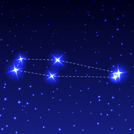 The Constellation Chameleon in the night starry sky. Vector illustration of the concept of astronomyのイラスト素材