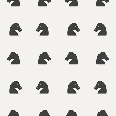 Seamless pattern with chess pieces. Chess horse. Vector illustrationのイラスト素材