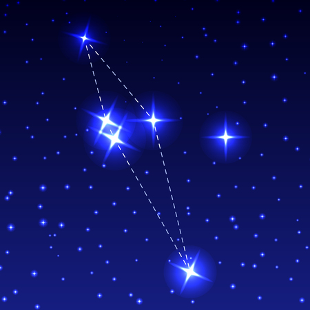 The Constellation of the Shield in the night starry sky. Vector illustration of the concept of astronomyのイラスト素材