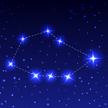 The Constellation Sail in the night starry sky. Vector illustration of the concept of astronomyのイラスト素材