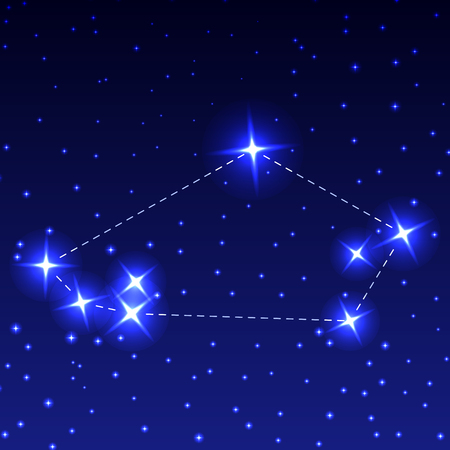 The Constellation of the Toucan in the night starry sky. Vector illustration of the concept of astronomyのイラスト素材