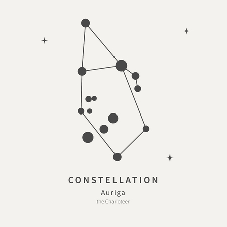 Illustration for The Constellation Of Auriga. The Charioteer - linear icon. Vector illustration of the concept of astronomy - Royalty Free Image