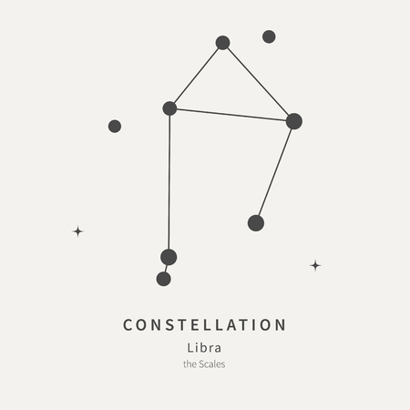 The Constellation Of Libra. The Scales - linear icon. Vector illustration of the concept of astronomyのイラスト素材