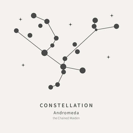 The Constellation Of Andromeda. The Chained Maiden - linear icon. Vector illustration of the concept of astronomyのイラスト素材
