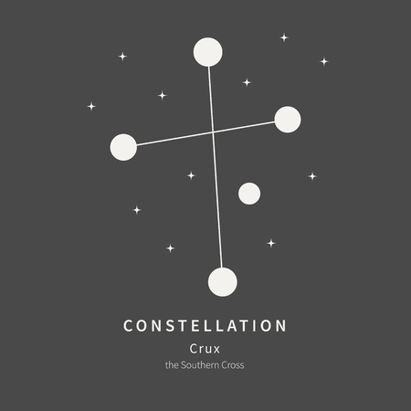The Constellation Of Crux. The Southern Cross - linear icon. Vector illustration of the concept of astronomyのイラスト素材