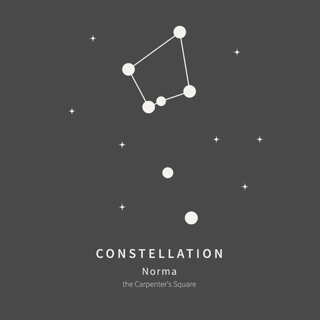 The Constellation Of Norma. The Carpenter's Square - linear icon. Vector illustration of the concept of astronomyのイラスト素材
