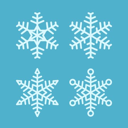 Set of Cute Snowflakes - Elements for Design Christmas and New Year templates. Vector Illustrationのイラスト素材
