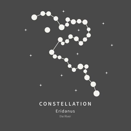 The Constellation Of Eridanus. The River - linear icon. Vector illustration of the concept of astronomyのイラスト素材