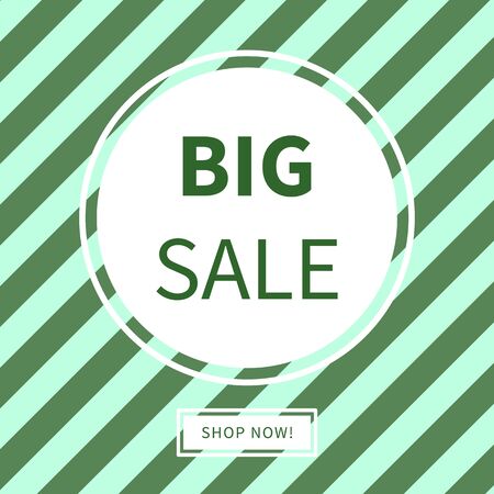 Big sale and shop now poster or banner. Vector illustrationのイラスト素材