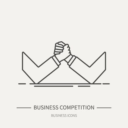 Business competition - business icon in flat thin line style. Graphic design elements for ad, apps, website,packaging, poster or brochure. Vector illustrationのイラスト素材