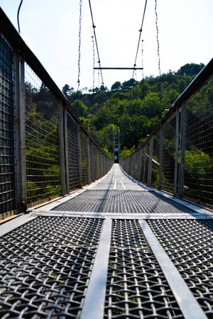 Suspension swinging bridge in Khndzoreskの写真素材