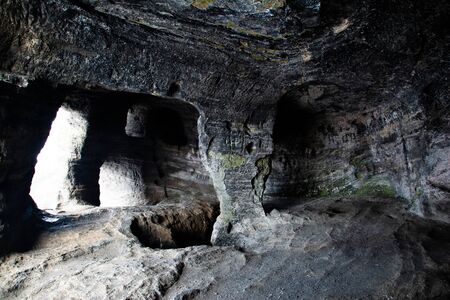 Inside the cave. Amazing cave where people livedの写真素材