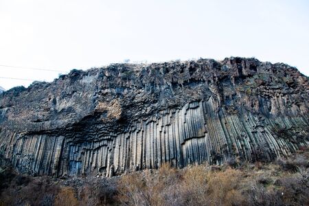 Amazing mountain. Symphony of stones or Basalt organ, Armenia