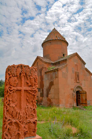 Beautiful monastery in nature. Monastery complex Marmashen in natureの写真素材