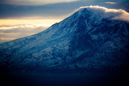 Nice view of the top of the mountainの写真素材