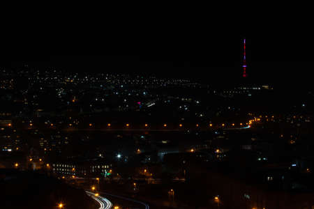 Night city and its lightsの写真素材