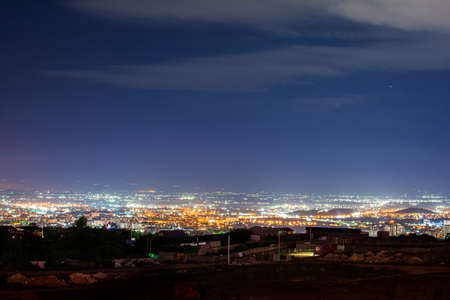 Bird's eye view of the city at night