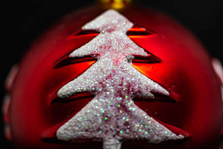 Christmas decorations and accessories. Beautiful Christmas toys for the Christmas treeの写真素材