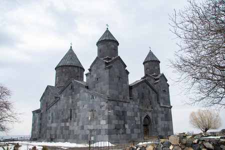Christian church. The old church is built of Basalt. Armenian Church Tegherの写真素材