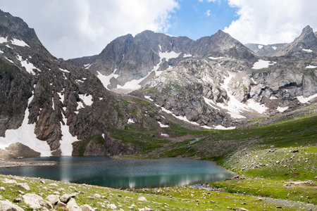 Lake in the mountains. Lake in the mountains of the Caucasus.の写真素材