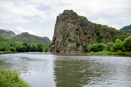 Landscape of the river in the mountains. View of the mountain river.の写真素材