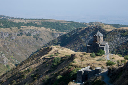 Church in nature. Old monastery in the mountainsの写真素材
