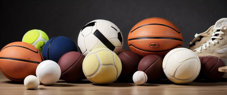 Sport equipment including basketball, soccer, football, rugby, basketball, tennis, tennis, baseball and basketballの素材