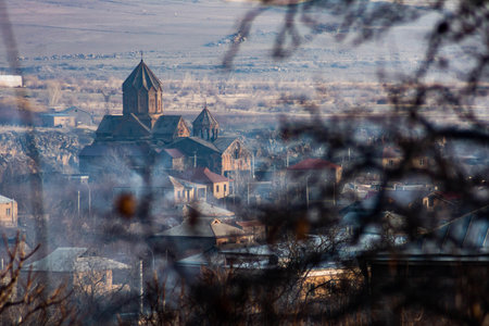 Church in Armenia. Church with beautiful architecture, Hovhanavank monastery