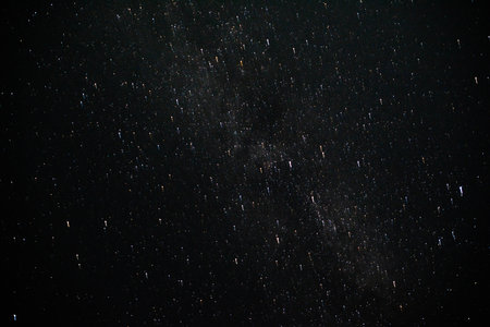 Night sky with stars and milky way, closeup of photoの写真素材